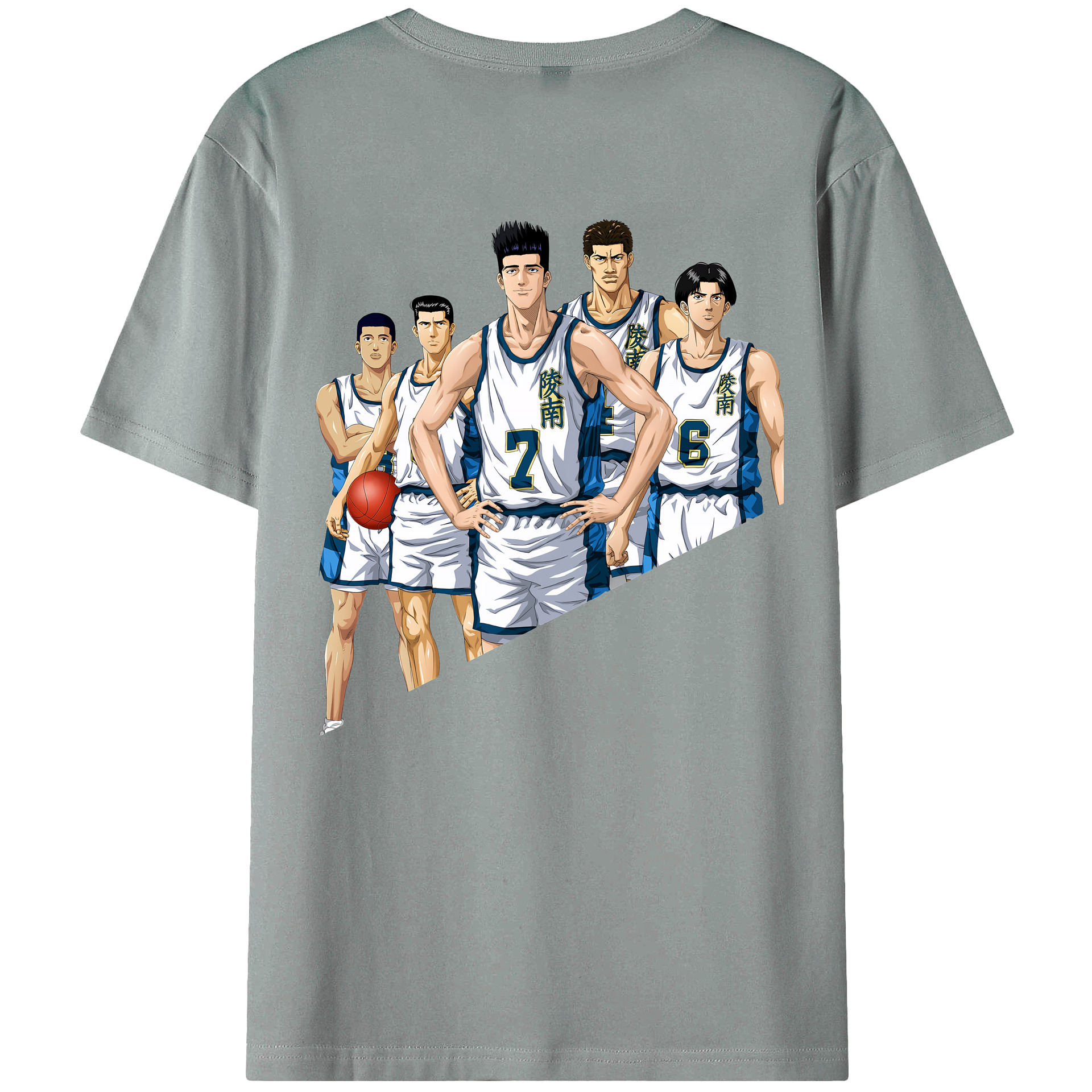 （画像用） SLAM DUNK／スラムダンク 綿100％ メンズ半袖Tシャツ（バックプリント） 通気性